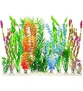 Aquarium Plants — 20 Pack Artificial Fish Tank Plants for Aquarium Decorations (Green) — collection imagery