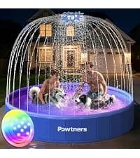 Foldable Dog Pool with Sprinkler and RGB LED Light — collection imagery