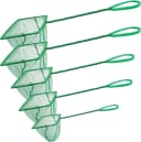 5 Pack Aquarium Fish Net, Multi-Size Fine Quick Fish Catch Nets Nylon Fishing Mesh Nets with Long Plastic