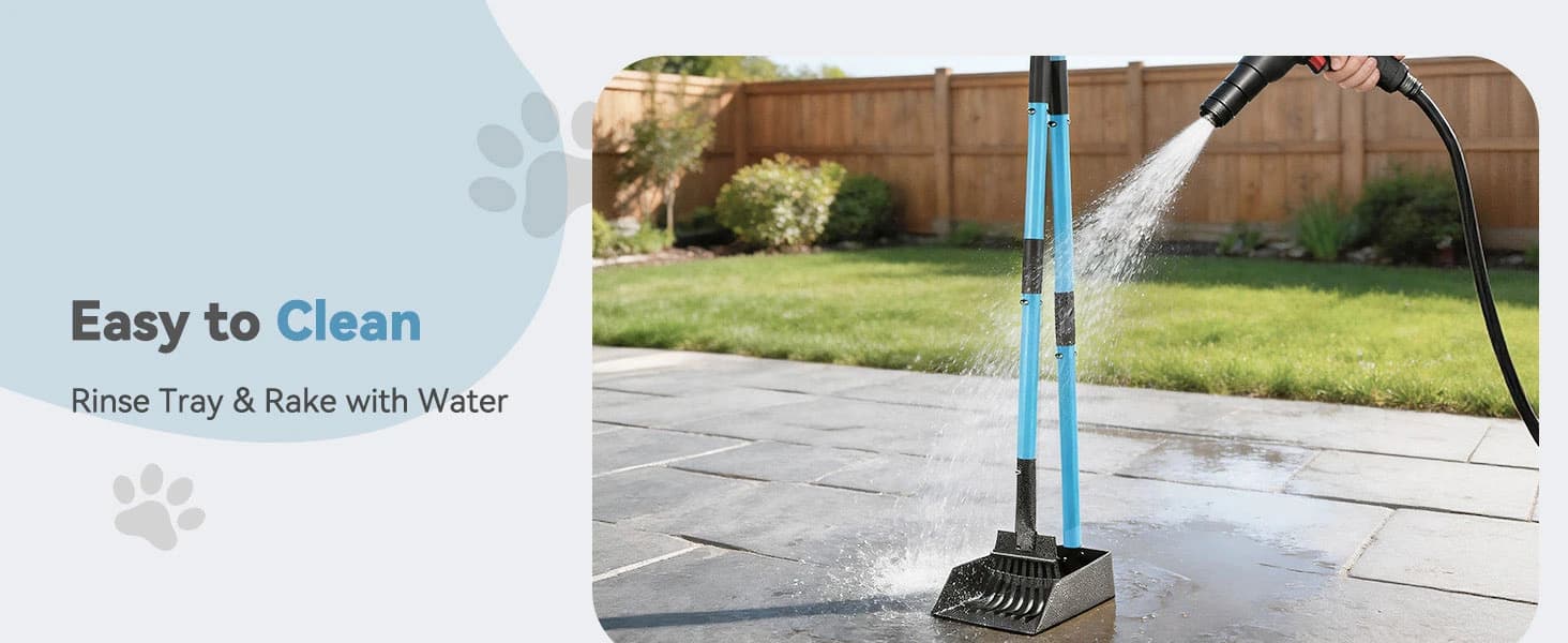 Dog Pooper Scooper — Stainless Metal Poop Scooper for Yard Long Handle — product details