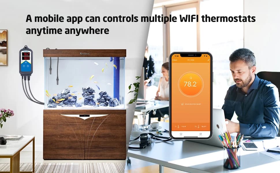 ITC-306A WiFi Aquarium Thermostat with Two Probes only for Heater — product details