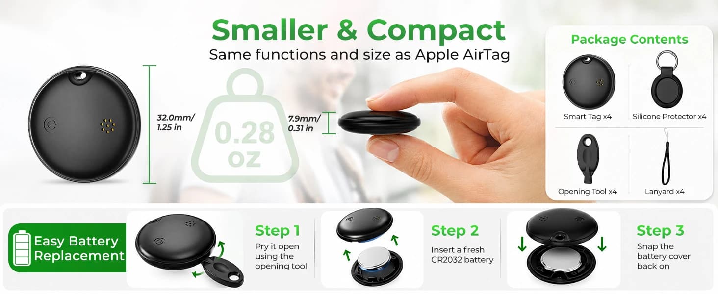 2026 Air Tags 4 Pack Tracker Tag for Android and iOS - Bluetooth Tracker with IP68 Waterproof — product details