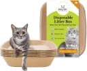 Disposable Cat Litter Box Large, 6 Count, Durable Portable for Travel and Home, Eco-Friendly Disposable Litter