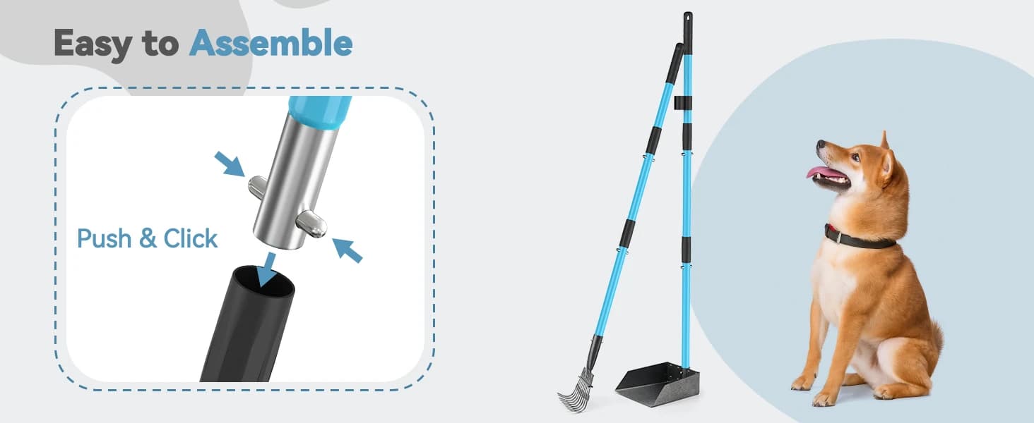 Dog Pooper Scooper — Stainless Metal Poop Scooper for Yard Long Handle — product details