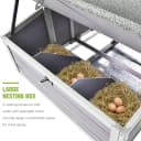 Large Chicken Coop on Wheels Mobile Wooden Hen House Weatherproof Duck Poultry Cage 67.3" L for 6-8 Chickens