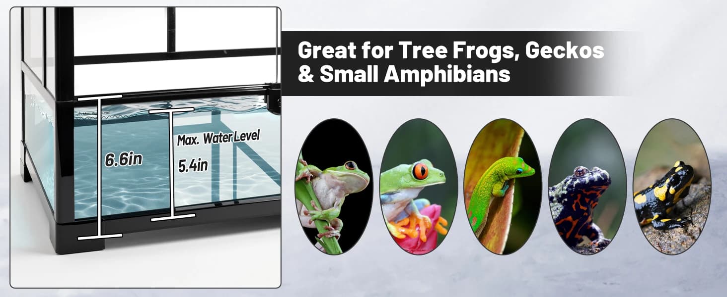 24" x 18" x 36" Reptile Tall Glass Terrarium Rainforest Habitat Double Hinge Door with Screen Ventilation 67 — product details