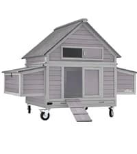 Large Chicken Coop on Wheels Mobile Wooden Hen House Weatherproof Duck Poultry Cage 67.3" L for 6-8 Chickens — collection imagery