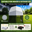 8x4x6 FT Dog Kennel Outdoor for Large Dogs with Silver Roof