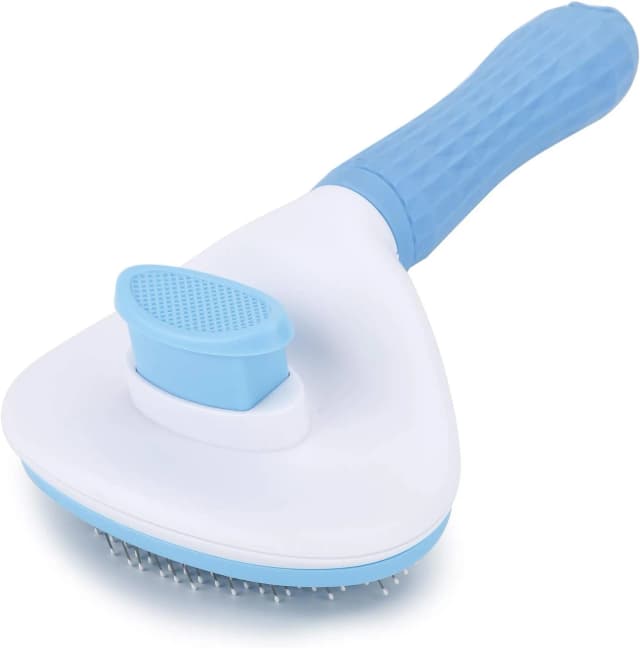 Self Cleaning Slicker Brush, Dog and Cat Bunny Pet Grooming Shedding Brush - Easy to Remove Loose Undercoat