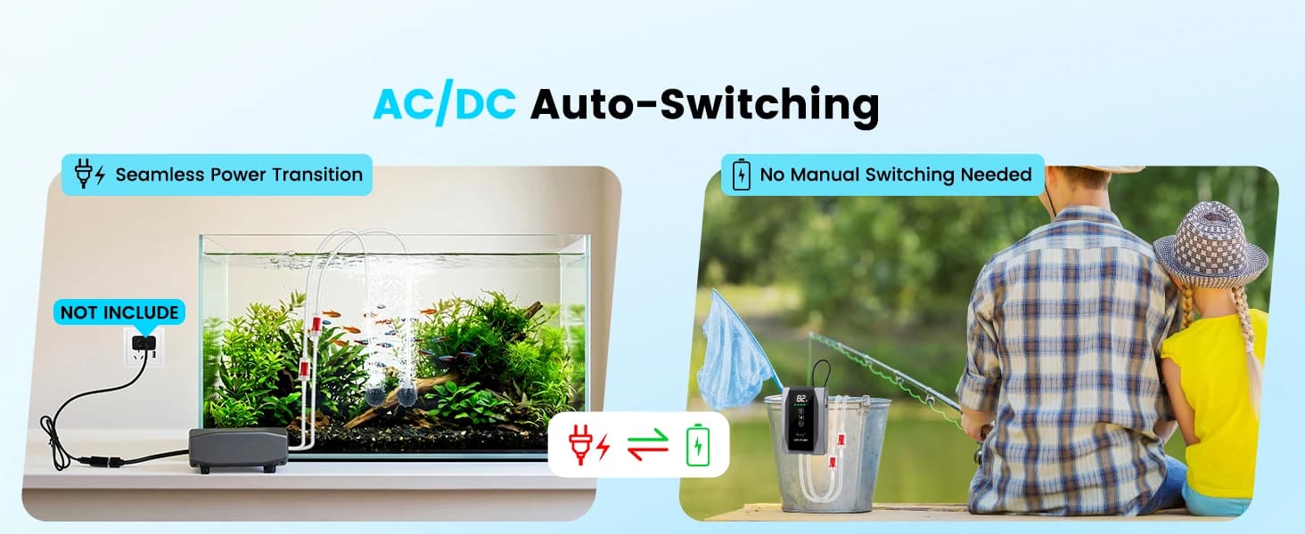 Battery Powered Aquarium Air Pump with Digital Display — collection imagery