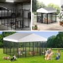 8' x 4' Outdoor Dog Kennel with Roof for Large Dogs