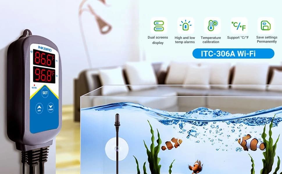 ITC-306A WiFi Aquarium Thermostat with Two Probes only for Heater — product details
