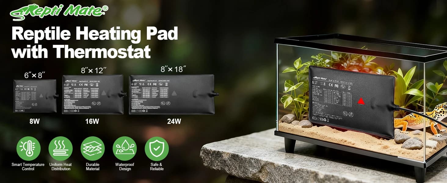 Reptile Heating Pad with Internal Sensor and Thermostat — product details