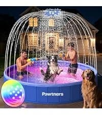 Foldable Dog Pool with Sprinkler and RGB LED Light — collection imagery