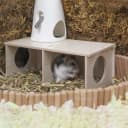 Hamster Peep Tunnel — 2-Chamber Wooden Hamster Hideout