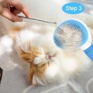 Self Cleaning Slicker Brush, Dog and Cat Bunny Pet Grooming Shedding Brush - Easy to Remove Loose Undercoat — collection imagery