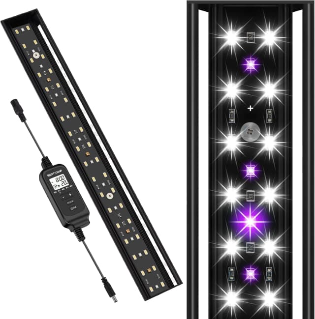 16-Inch LED UVB Reptile Light with Auto On/Off and Preset Day-Night Cycle Dimming