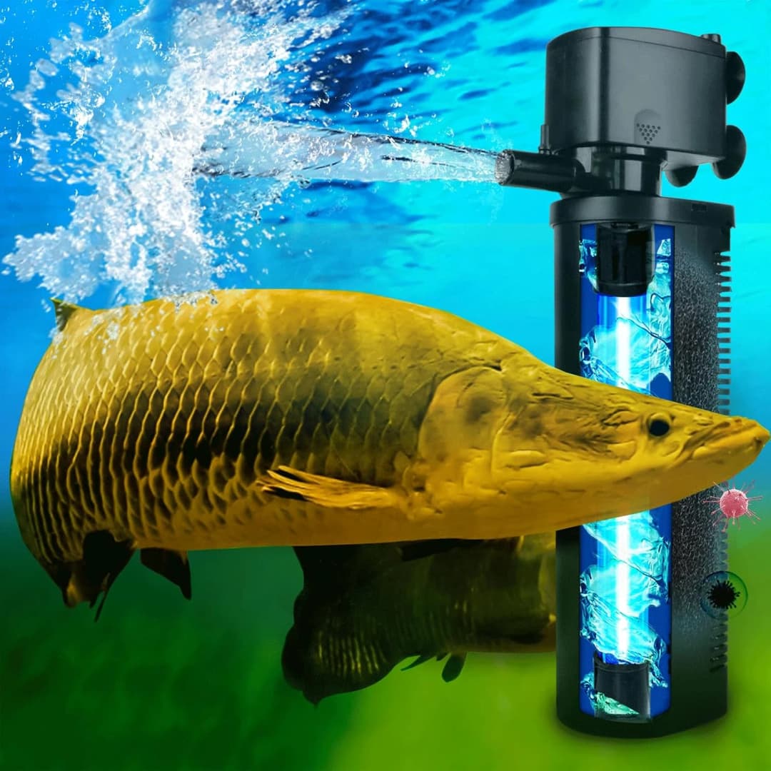 600GPH UV Aquarium Filter for — 100-300 Gallon Fish Tank Algae Control