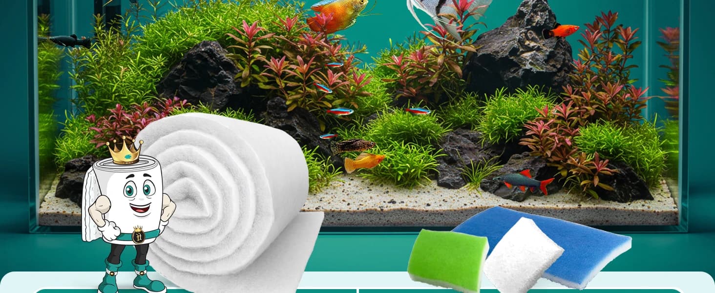 Aquarium Filter Floss for Fish Tank Filters - FilterFirst Aquarium Filter Pad - Media Roll for Crystal Clear Water — product details