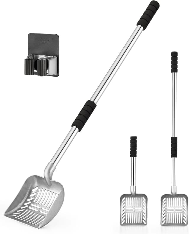 Metal Cat Litter Scoop — Detachable Long Handle Litter Scooper
