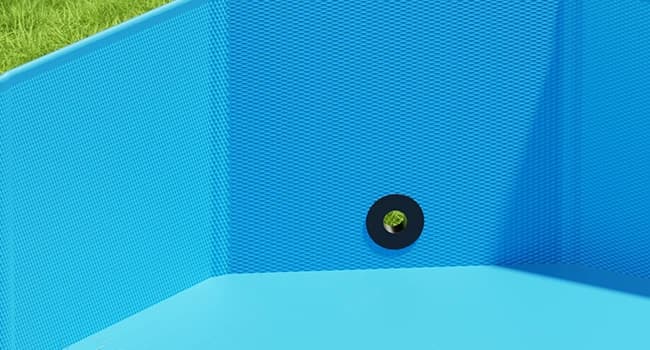 Dog Pool for Large Dogs — Foldable Hard Plastic — Double Drain Outlet for Quick and Convenient