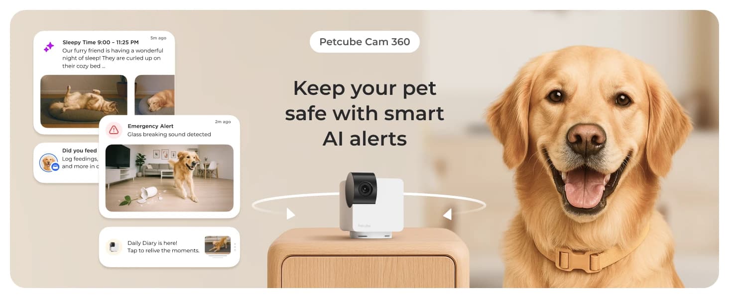 Cam 360 – Wi-Fi Pan-Tilt Pet Security Camera with App — product details