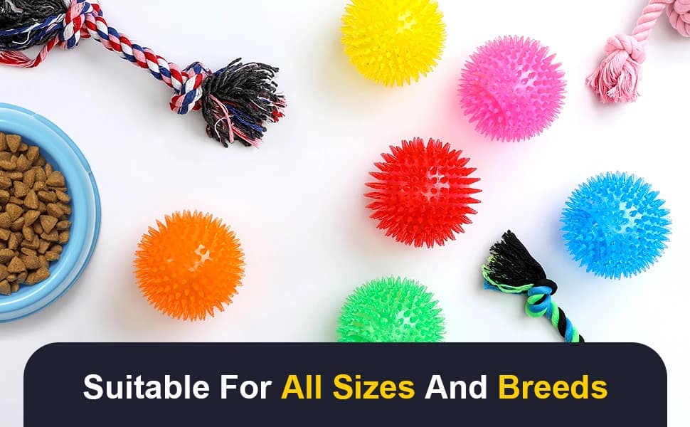 3.5” Squeaky Dog Toy Balls (6 Colors) Puppy Chew Toys for Teething — product details