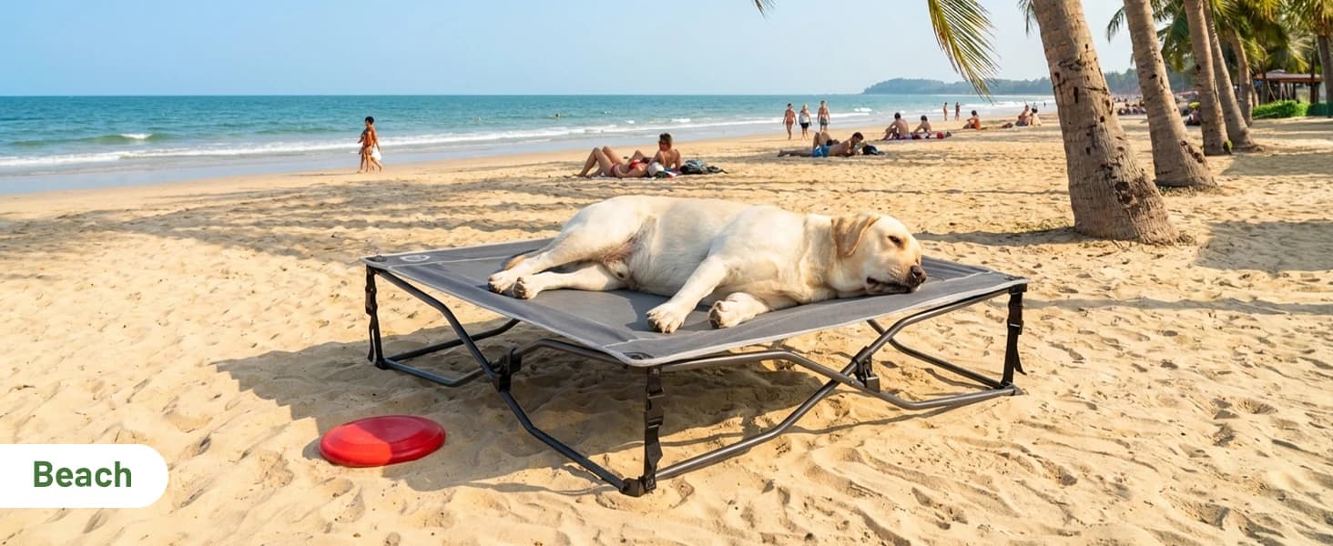 Outdoor Dog Bed — Cooling Elevated Pet Bed Portable Raised Dog Bed with Breathable Mesh — product details