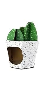 Cardboard Cat House Hideaway Playhouse with Cat Scratcher Scratching Pad 19" L x 13" W x 17" H — product details