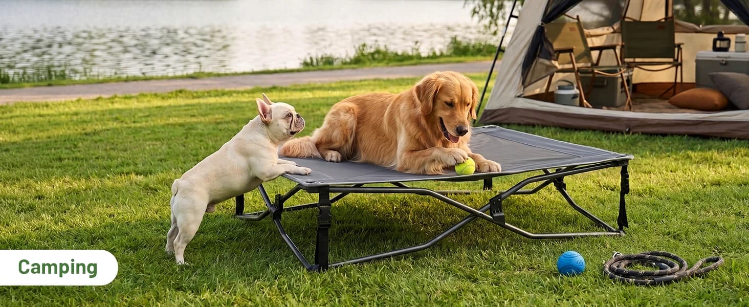 Outdoor Dog Bed — Cooling Elevated Pet Bed Portable Raised Dog Bed with Breathable Mesh — product details