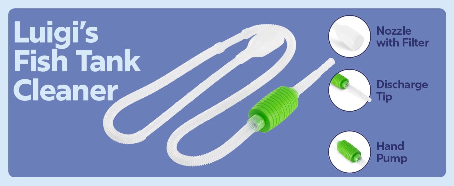 Fish Tank Cleaner - Turtle Tank Accessories - Gravel Vacuum for Aquarium - Hand Siphon Hose to Remove and — product details