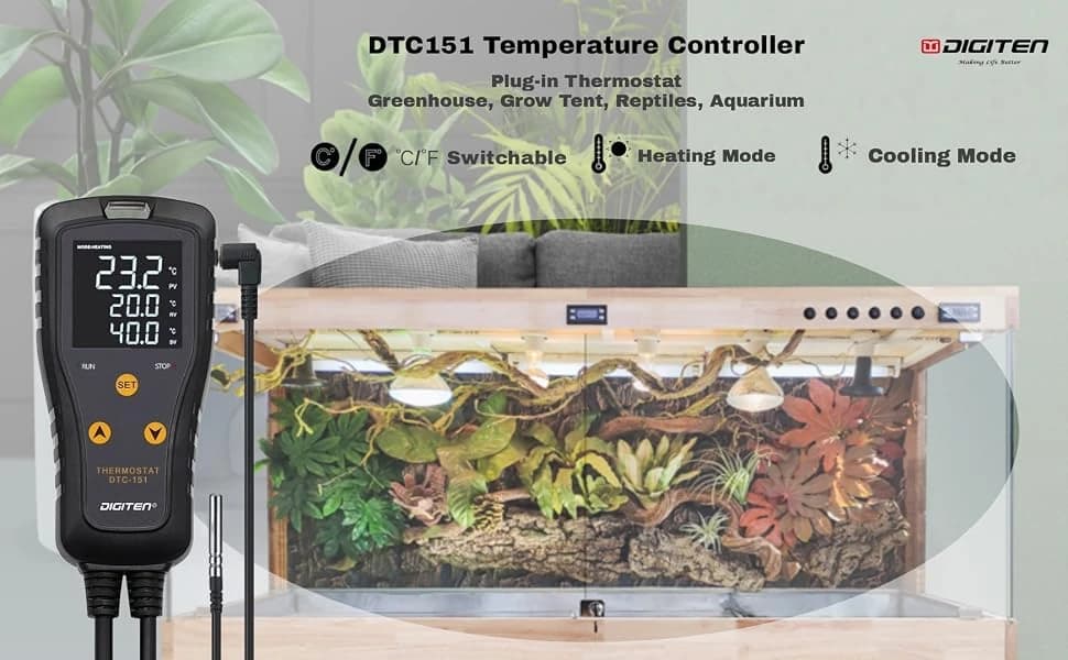 110V 15A Temperature Controller DTC151 Plug in Thermostat Outlet Digital Temperature Controller for Heat Mat — product details