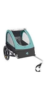 Rover Waggin' Pet and Dog Bike Trailer with Weather-Resistant Canopy and Mesh Shield - Foldable Frame — product details