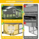 Large Wooden Chicken Coop with Run and Wheels