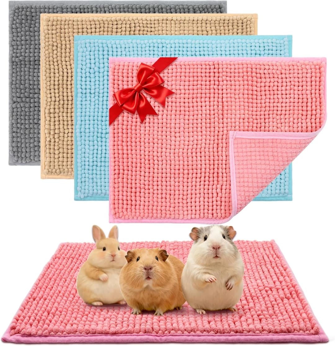 Guinea Pig Cage Liner — 4 PCS Washable Guinea Pig Bedding Fleece Mat