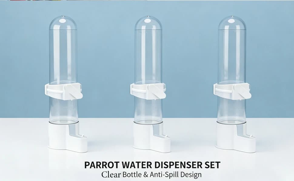 Automatic Bird Water Dispenser Cage Hanging Water Feeder with Anti-Spill Design for Parakeet Canary Small — product details