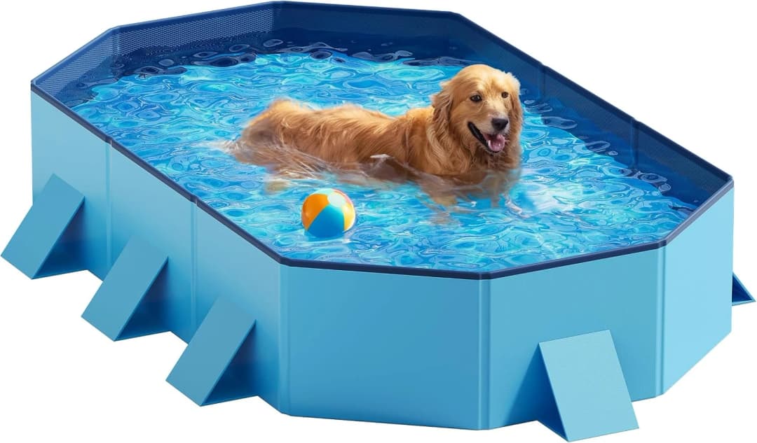 Dog Pool for Large Dogs — Foldable Hard Plastic