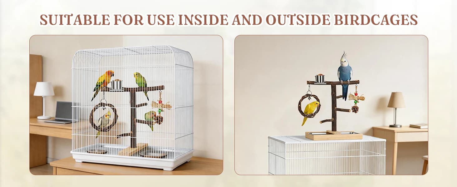Bird Playground — Natural Wooden Parrot Play Stand — product details
