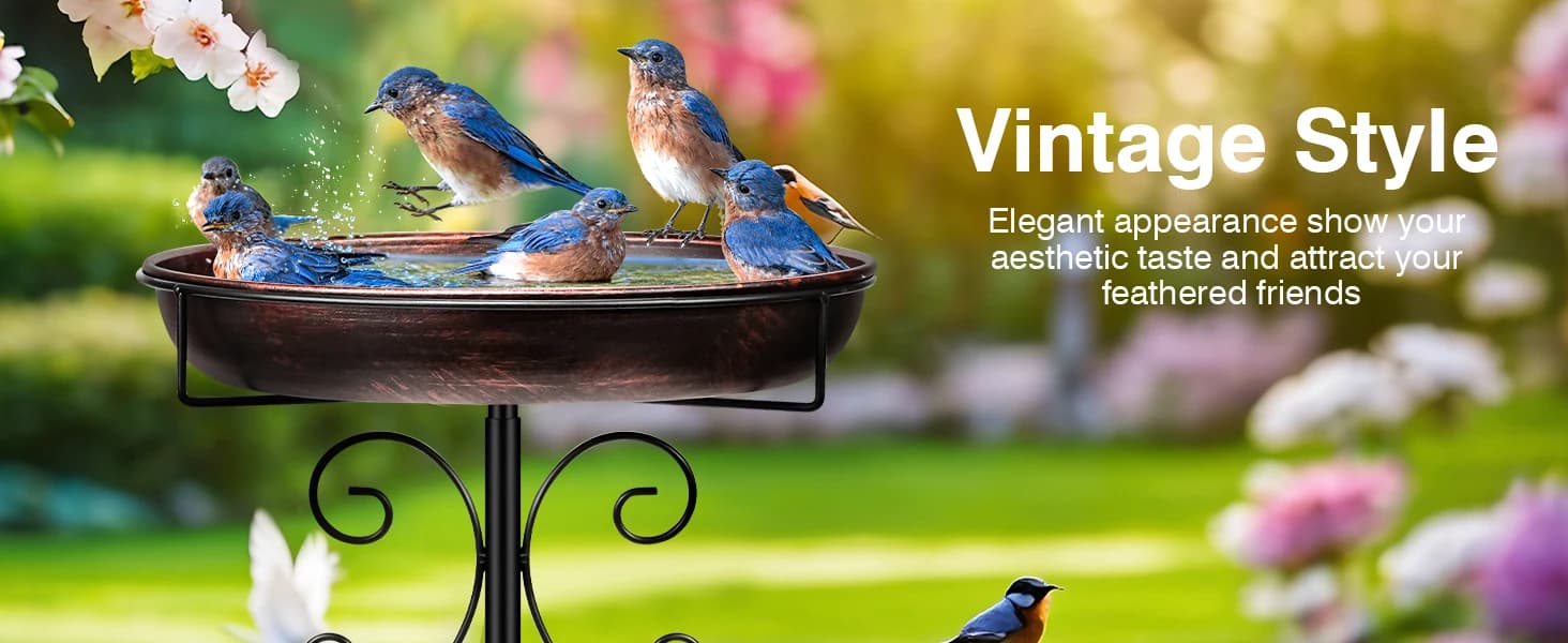 35In Metal Bird Bath for Outside — product details