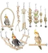 Bird Toys Conure Toys, Bird Parrot Foraging Shredder 24 Pcs Colorful Bagel Chewy Rings for Small Parrots — collection imagery