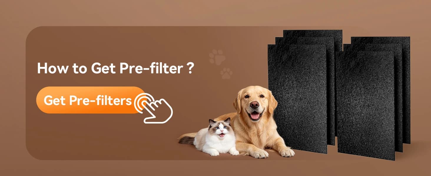 Pet Air Purifier for Home — Dual-sided Intake Air Purifier — Washable Pre-filters and Cost-saving Filters