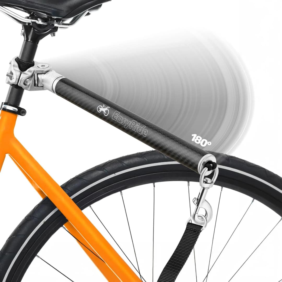 V2.0-180° Rotating Dog Bike Leash - with Shock Absorbers and Quick Attach Mechanism | Carbon Fiber | Detachable