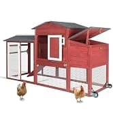 Large Wooden Chicken Coop with Run and Wheels — collection imagery
