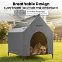 Large Dog House Outdoor — 36in Elevated 2-in-1 Cot and Canopy