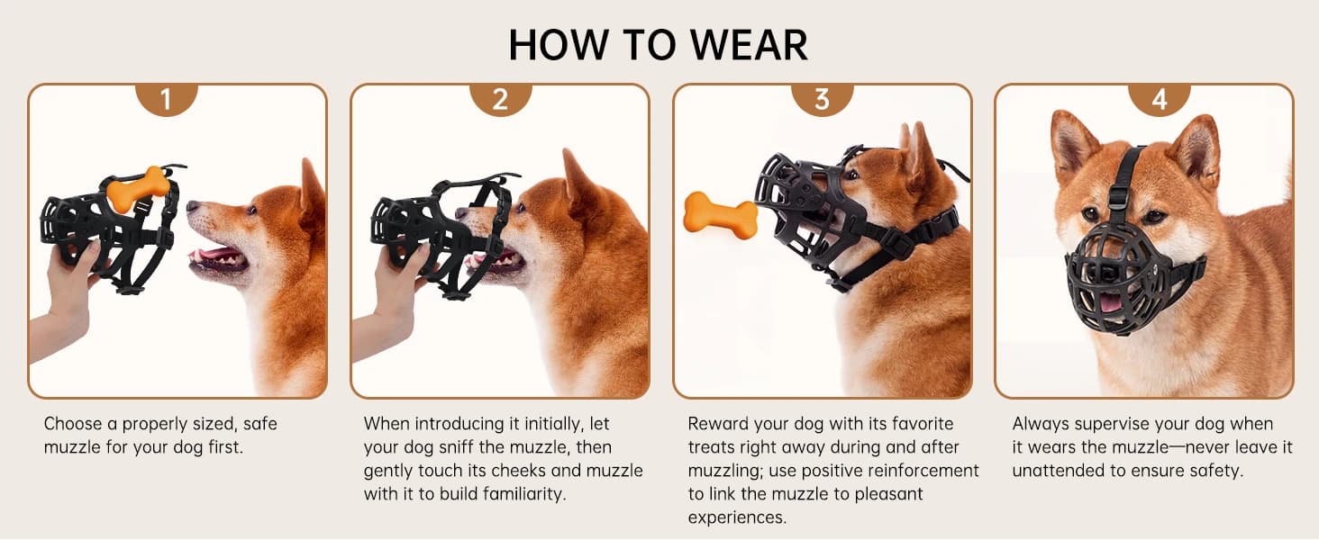 Basket Dog Muzzle — Adjustable Soft Dog Muzzles — product details