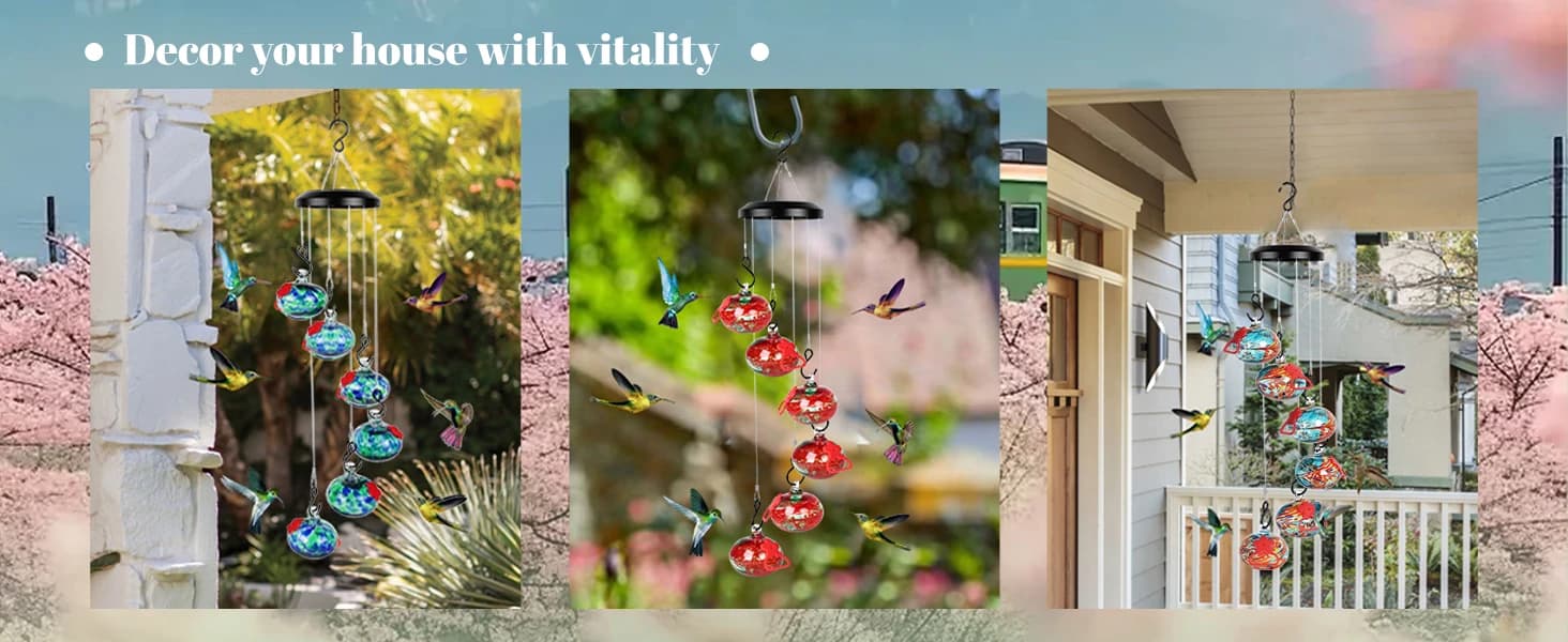 Charming Wind Chimes Hummingbird feeders for Outdoors Hanging ant and bee Proof — product details