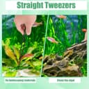 Aquarium Aquascape Tools Kit — 4 in 1 Anti-Rust Aquatic Plant Aquascaping Tool Stainless Steel Black Tweezers