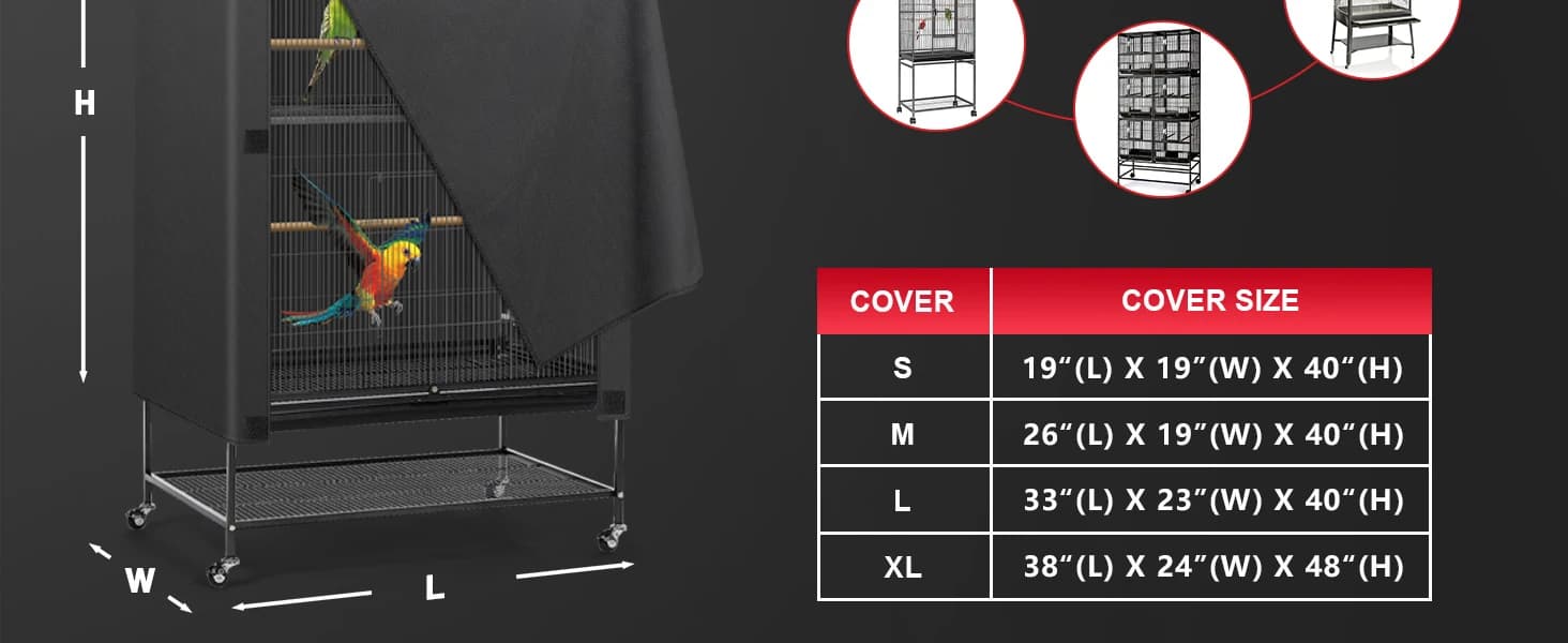 Bird Cage Cover - 600D Bird Cage Covers for Night Heavy Duty and Waterproof — product details