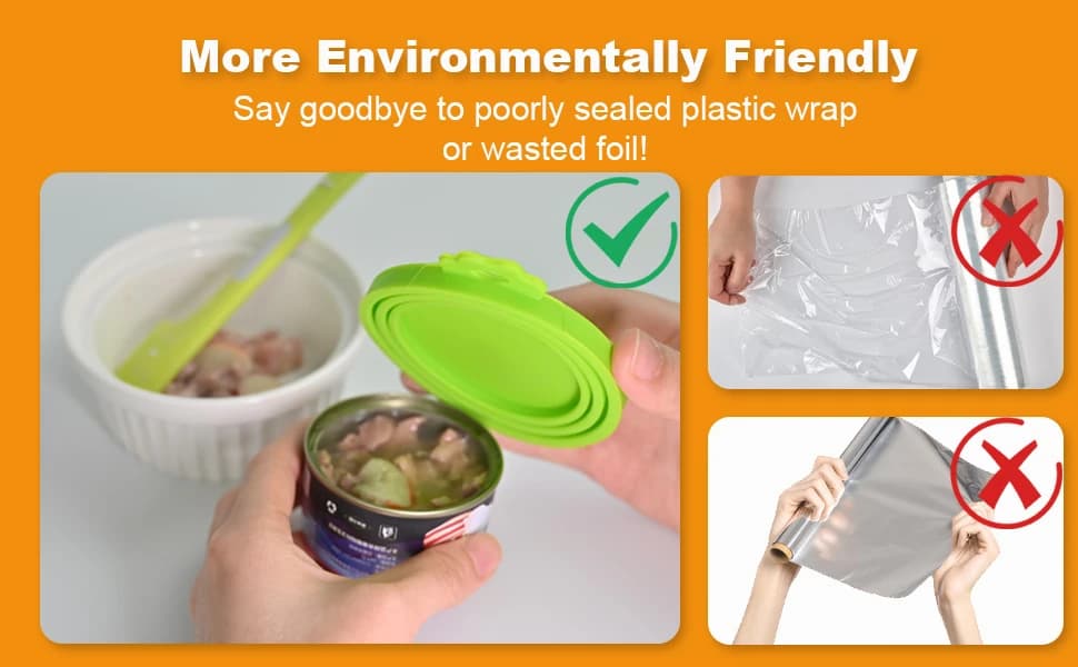 6 packs Pet Food Can Lids — Food Safe BPA-Free and Dishwasher Safe — product details