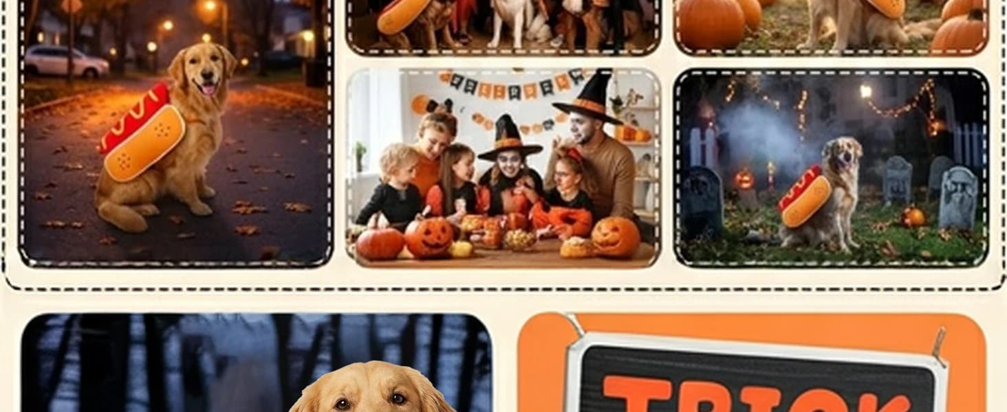 Hot Dog Costume for Dogs — Funny Hot Dog Dog Costume with Adjustable Fit — product details